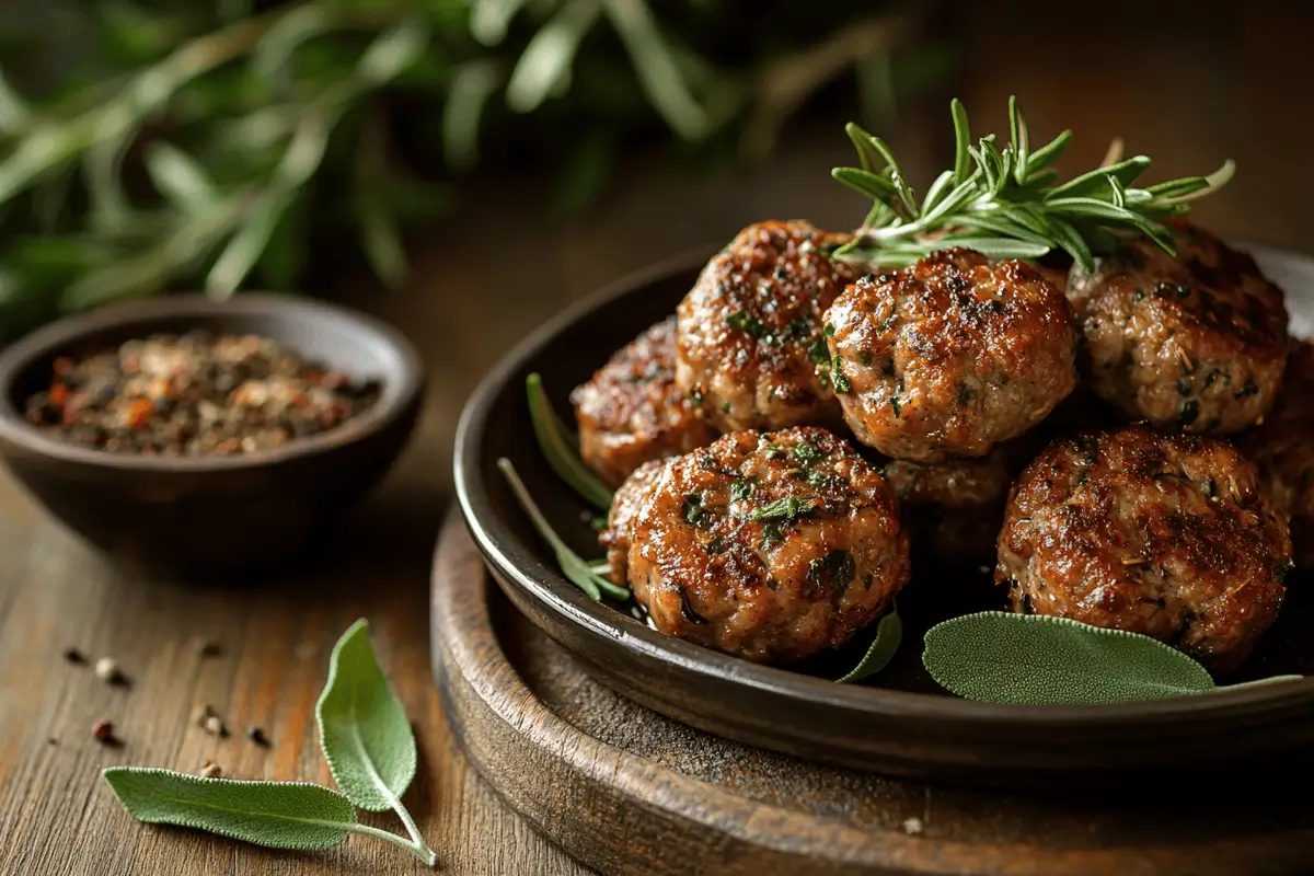 Flavorful homemade turkey sausage with herbs and spices