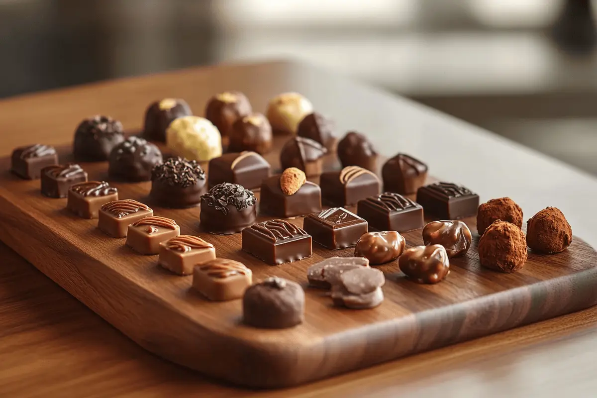 Assortment of world’s best chocolates from Belgium, Switzerland, Ecuador, and France